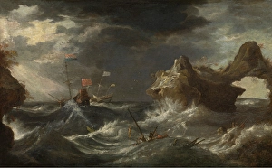 Risky Prints: Storm at Sea, c1670-1700. Creator: Pieter Mulier the younger