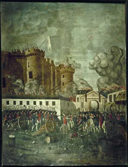 White Flag Prints: Storming of the Bastille. Arrest of Mr. de Launay, c1791. Creator: Dubois