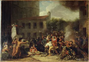 Civil Unrest Prints: Storming of the Bastille, July 14, 1789. Creator: Charles Thevenin