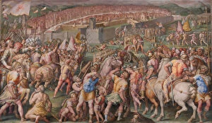 The storming of the fortress of Stampace in Pisa, 1568-1571. Artist: Vasari, Giorgio (1511-1574)
