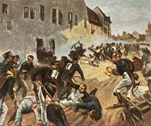 O H W Prints: The storming of the Grimma Gate, 19 October 1813, (1936). Creator: Unknown