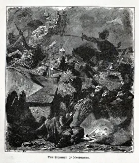 Brendamour Prints: The Storming of Magdeburg, 1882. Artist: Brend amour, Richard (1831-1915)
