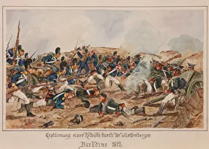 Troops Prints: The storming of a Redoubt by the Wurttemberg troops. Borodino 1812