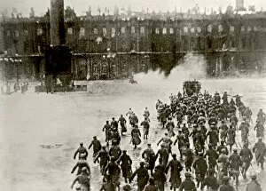 Changeover Of Power Gallery: Storming the Winter Palace on 25th October, 1917 (From the Film October 1927)