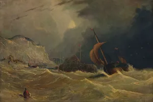 F Gordo Prints: Stormy Seascape, c1830, (1938)