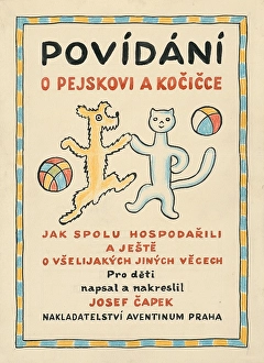 A story about a dog and a cat - cover, around 1928. Creator: Josef Capek