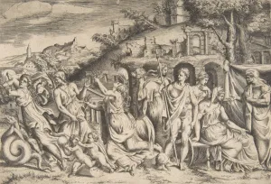 Medea Gallery: The story of Jason and Medea at the left she carries off her son, in the middle she is