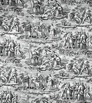 Sexual Harassment Prints: The Story of Joseph (Furnishing Fabric), Rouen, c. 1820. Creator: Unknown