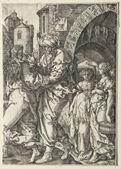 Heinrich Aldegrever German Prints: The Story of Lot: Lot and His Family Fleeing Sodom
