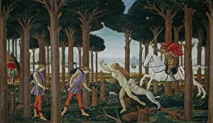 Sandro 1445 1510 Gallery: The Story of Nastagio degli Onesti (First episode), ca 1483. Artist: Botticelli, Sandro (1445-1510)