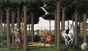 Decameron Gallery: The Story of Nastagio degli Onesti (Second episode), ca 1483. Artist: Botticelli, Sandro (1445-1510)