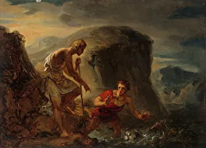 Apocrypha Prints: The story of Tobias, Tobias and the angel catching a fish
