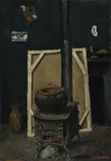 Artists Atelier Prints: The Stove in the Studio, ca 1865. Artist: Cezanne, Paul (1839-1906)