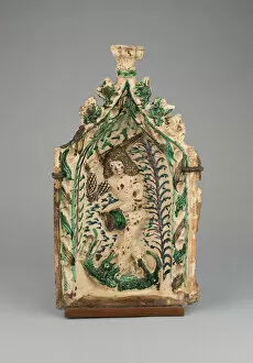 Stove Tile with Saint George and the Dragon, Germany, 1475 / 1500. Creator: Unknown