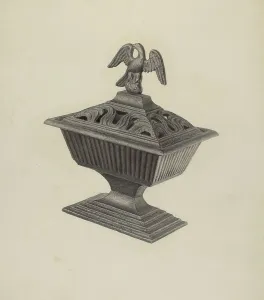 Grubstein Milton Prints: Stove Urn, c. 1939. Creator: Milton Grubstein
