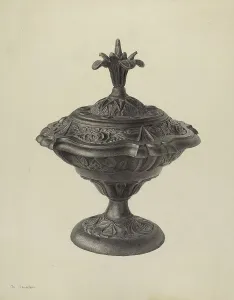 Grubstein Milton Prints: Stove Urn, c. 1939. Creator: Milton Grubstein