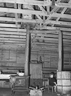 Residence Gallery: Stoves in former country church now used as residence, near Laurel, Mississippi, 1939