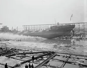 Launching Prints: Str. F.P. Jones, launch, 1913 Mar 8. Creator: Unknown