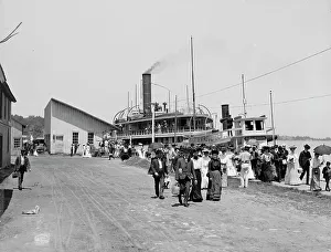 Sidewheeler Prints: Str. Kirby landing, Put-in-Bay, O[hio], c1904. Creator: Unknown