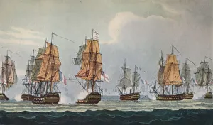 Ocean Prints: Strachans Action off Ferrol, c1806. Artist: Thomas Whitcombe