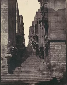 Steep Gallery: Strada Levante, Valletta, Malta, 1850s. Creator: Calvert Jones