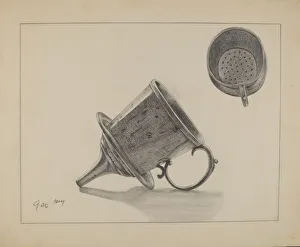 Strainer Prints: Strainer with Funnel, c. 1936. Creator: Yolande Delasser