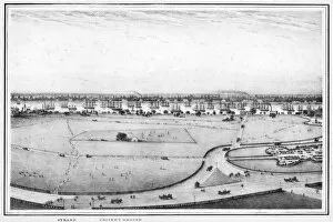Strand and cricket ground, panorama of Calcutta, India, c1840s.Artist: Frederick Fiebig