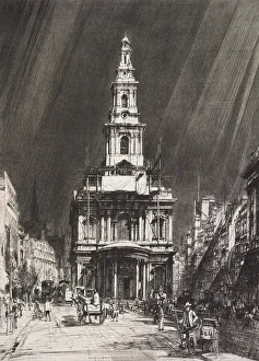 Scaffolding Prints: Strand with sky, 1916. Creator: Francis Dodd