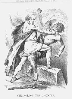 Chief Secretary For Ireland Collection: Strangling the Monster, 1881. Artist: Joseph Swain