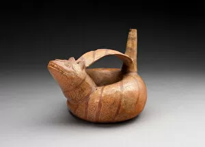 Composite Gallery: Strap-Handled Circular Jar in the Form a Composite Feline-Serpent with Diagonal... 100 B