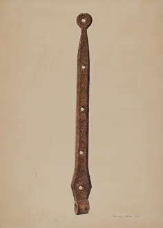Stroh Prints: Strap Hinge for Door, 1939. Creator: Herman O. Stroh