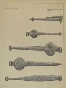 Hinge Prints: Strap Hinges, c. 1936. Creator: Rollington Campbell