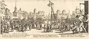 Torture Gallery: The Strappado, c. 1633. Creator: Jacques Callot