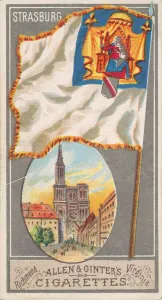 Strasbourg Alsace France Prints: Strasburg, from the City Flags series (N6) for Allen & Ginter Cigarettes Brands, 1887