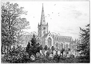 Stratford church as seen from the north, Stratford-upon-Avon, Warwickshire, 1885 Stratford church as seen from the north, Stratford-upon-Avon, Warwickshire, 1885