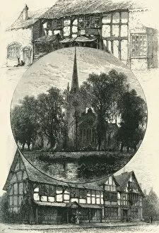 Birthplace Gallery: Stratford Church, and Shakespeares House, As It Was and As It Is, c1870