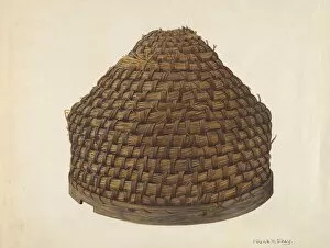 Beehive Collection: Straw Bee Hive, c. 1940. Creator: Frank Gray