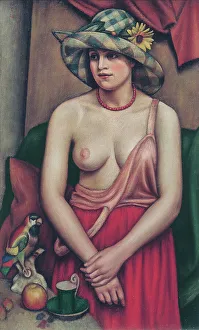 Sunflower Prints: The straw hat, 1924. Creator: Mark Gertler