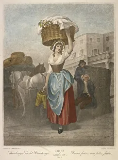Francis Wheatley Prints: Strawberrys, Scarlet Strawberrys, Cries of London, c1870