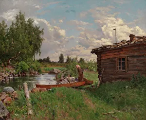 Hjalmar Munsterhjelm Prints: By a Stream, 1870-1879. Creator: Hjalmar Munsterhjelm