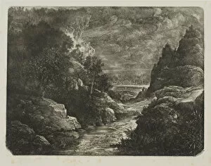 The Stream in the Gorge, 1871. Creator: Rodolphe Bresdin