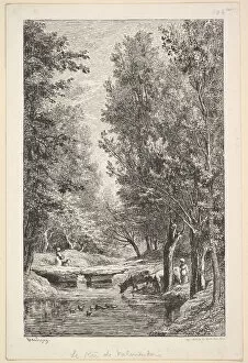 Charles Francois Daubigny Collection: A Stream in the Mondois Valley, 1835-78. Creator: Charles Francois Daubigny