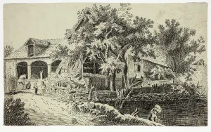 Stradanus Joannes Prints: Mill by the Stream, n.d. Creator: Joannes Stradanus