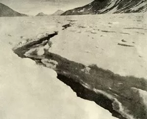 South Pole Collection: Stream of Running Water in the Middle of the Ferrar Glacier in Midsummer, c1908, (1909)