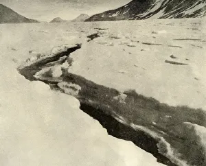 Shackleton Prints: Stream of Running Water in the Middle of the Ferrar Glacier in Midsummer, c1908, (1909)
