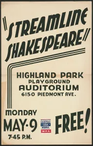 Streamline Shakespeare, Los Angeles, 1938. Creator: Unknown