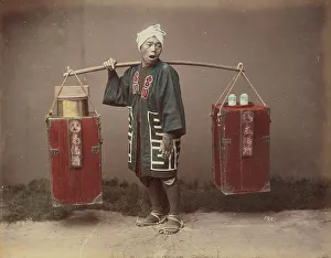Traditional Culture Prints: Street Amazake Seller, 1870s-1890s. Creator: Kusakabe Kimbei