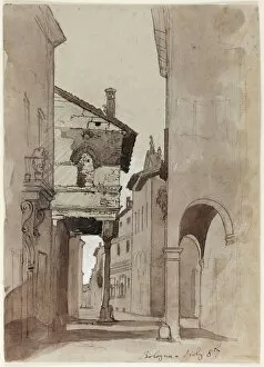 Ruskin John Collection: Street in Bologna, 1845. Creator: John Ruskin