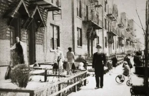 Queens Prints: A street in the Borough of Queens, New York, USA, early 1930s