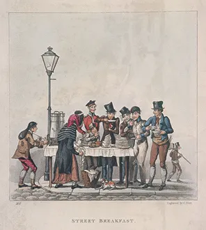Street Life Prints: Street Breakfast, London, 1825. Artist: G Hunt